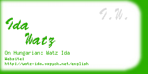 ida watz business card